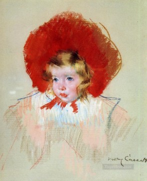 María Cassatt Painting - Niño con Red Hat madres hijos Mary Cassatt